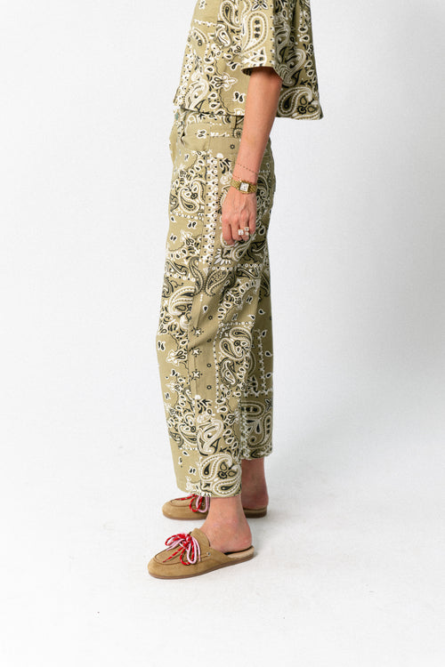 Meagan paisley barrel jeans khaki