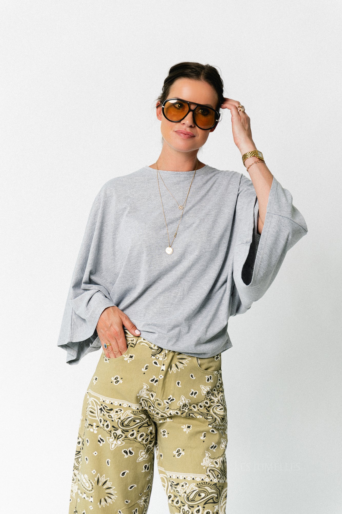 Leah T-shirt grey melange
