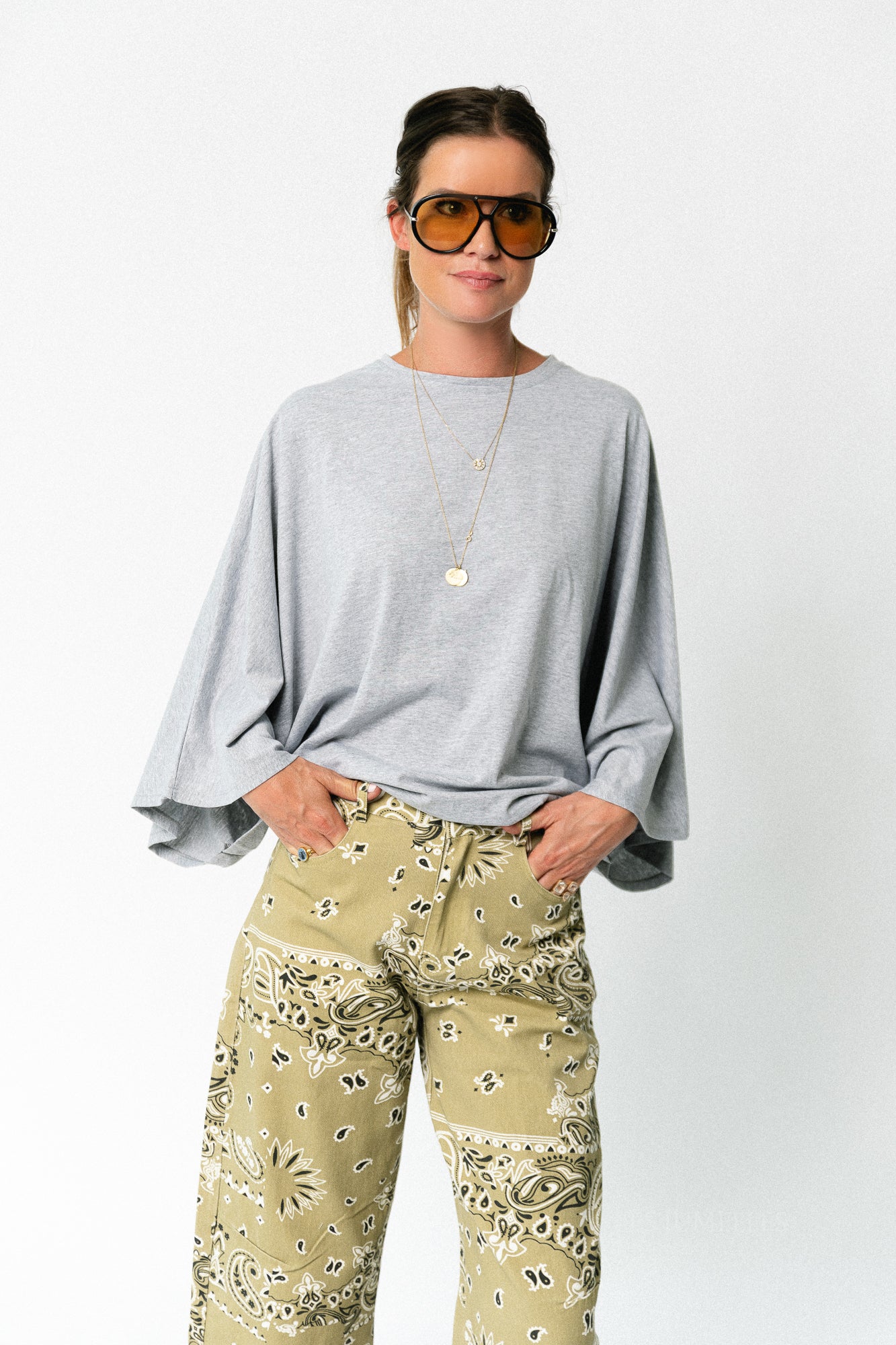 Leah T-shirt grey melange