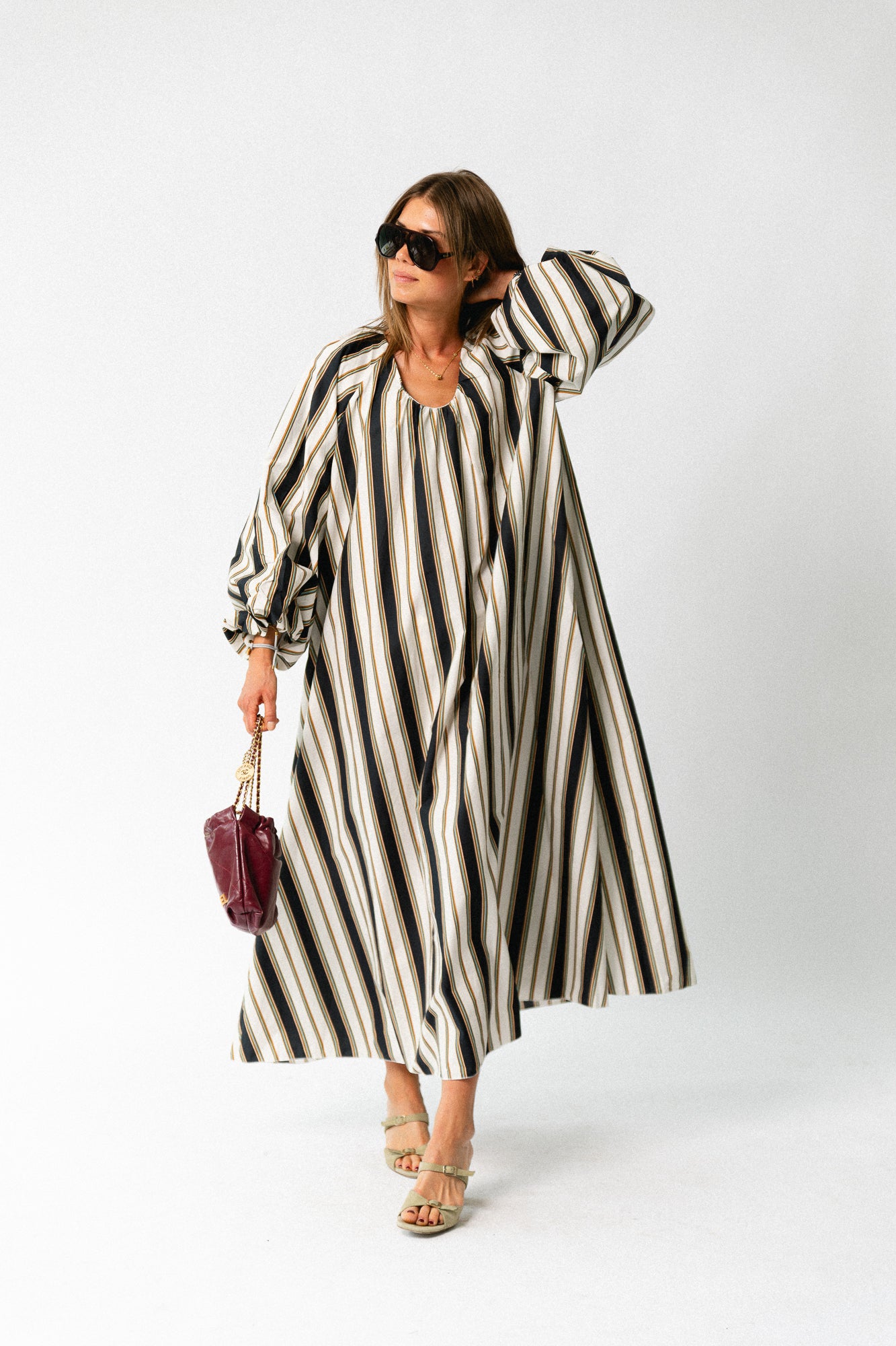 Brigitte dress black stripes