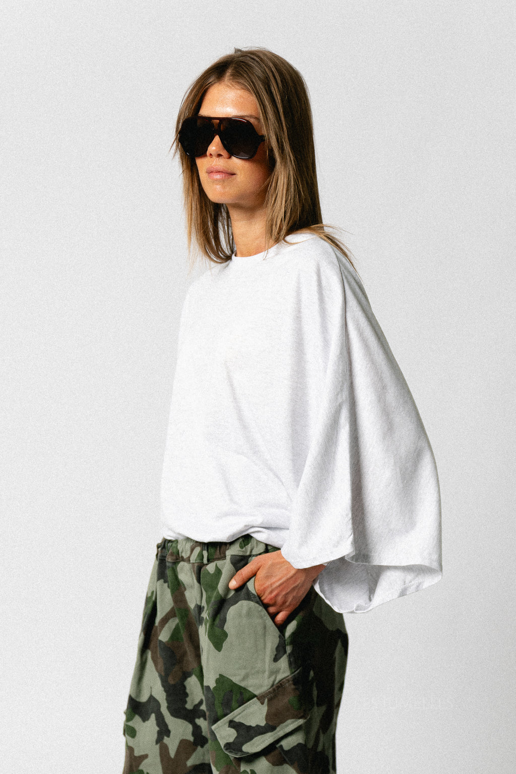 Leah T-shirt light grey melange