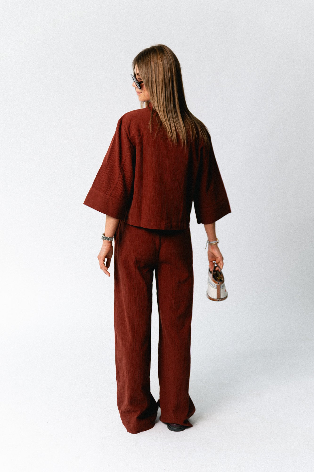 SLFFinnie relaxed 3/4 sun shirt cherry mahogany