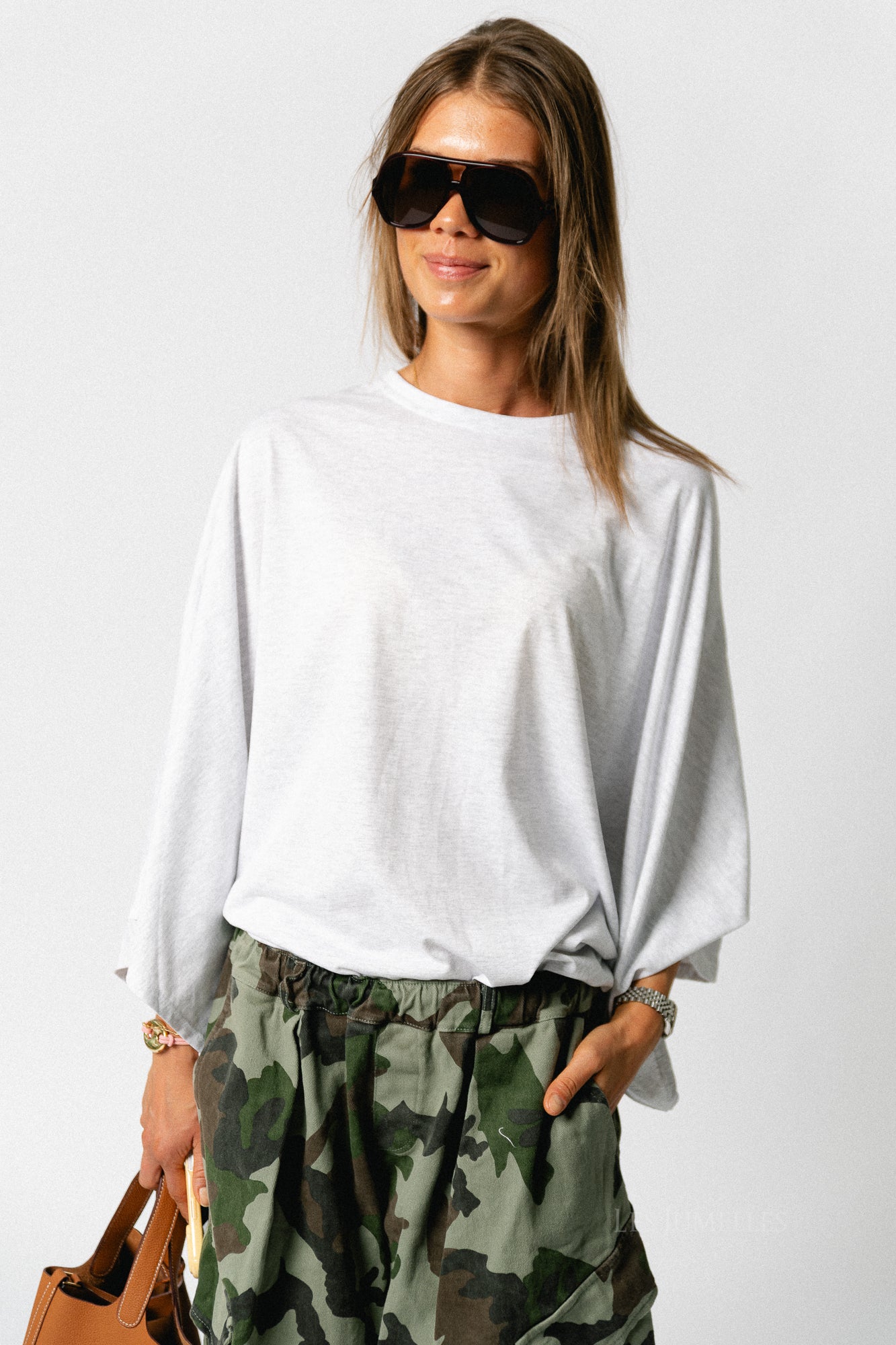 Leah T-shirt light grey melange