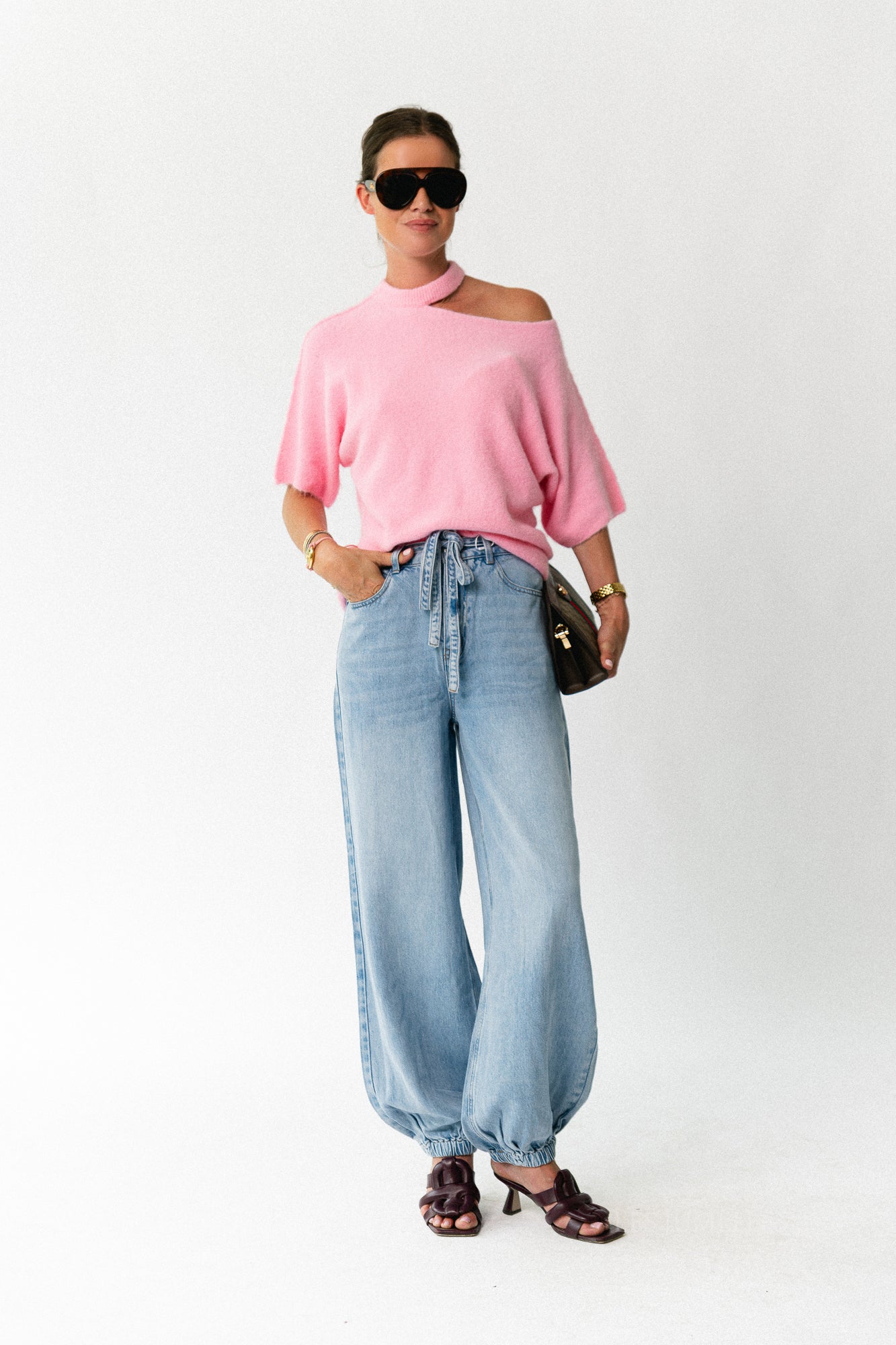 Beatrice open shoulder jumper marshmellow pink
