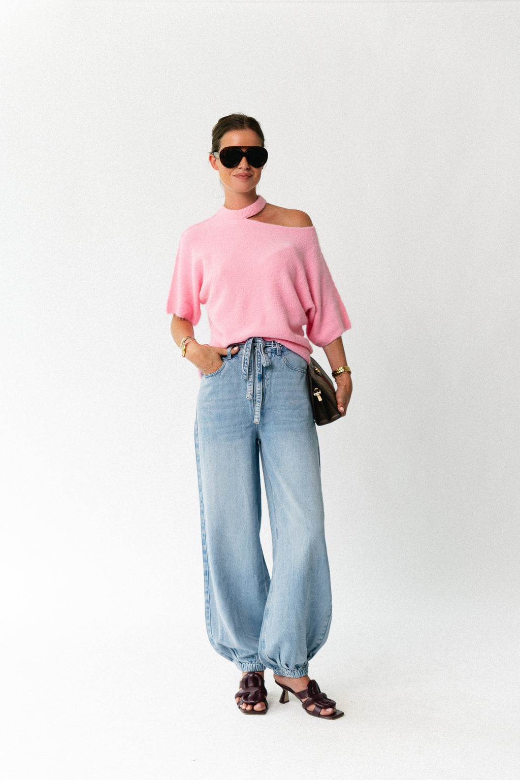 Beatrice open shoulder jumper marshmellow pink