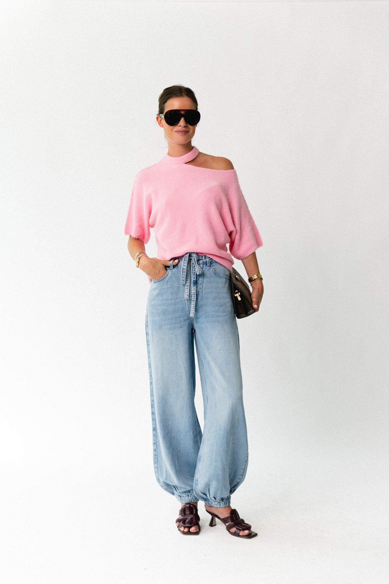 Beatrice open shoulder jumper marshmellow pink