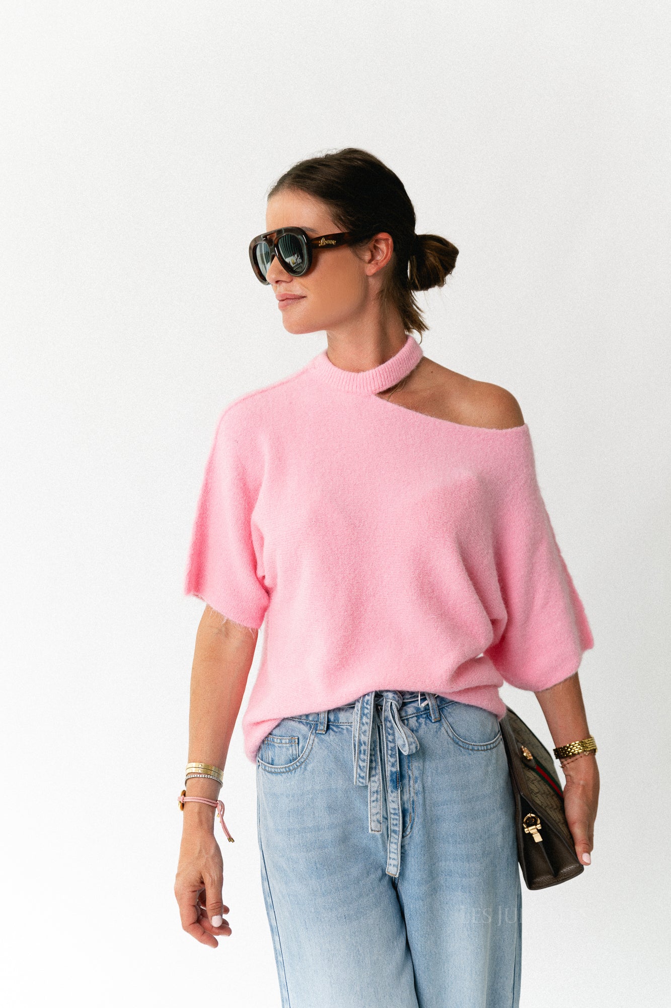 Beatrice open shoulder jumper marshmellow pink