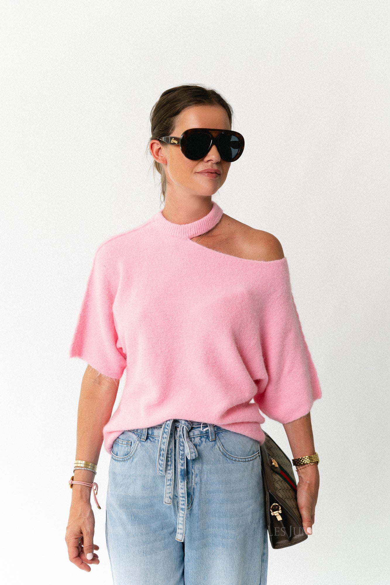 Beatrice open shoulder jumper marshmellow pink