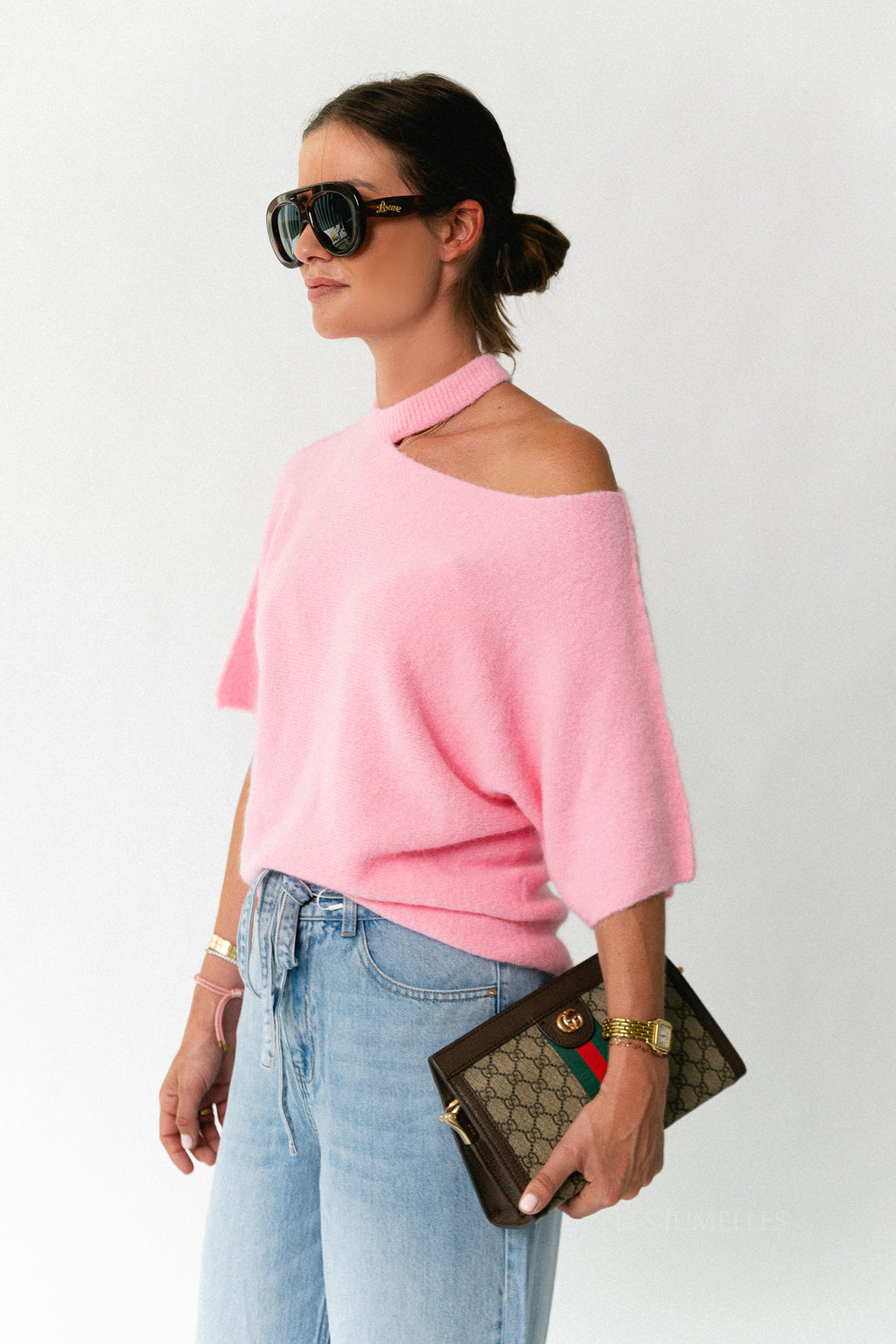 Beatrice open shoulder jumper marshmellow pink
