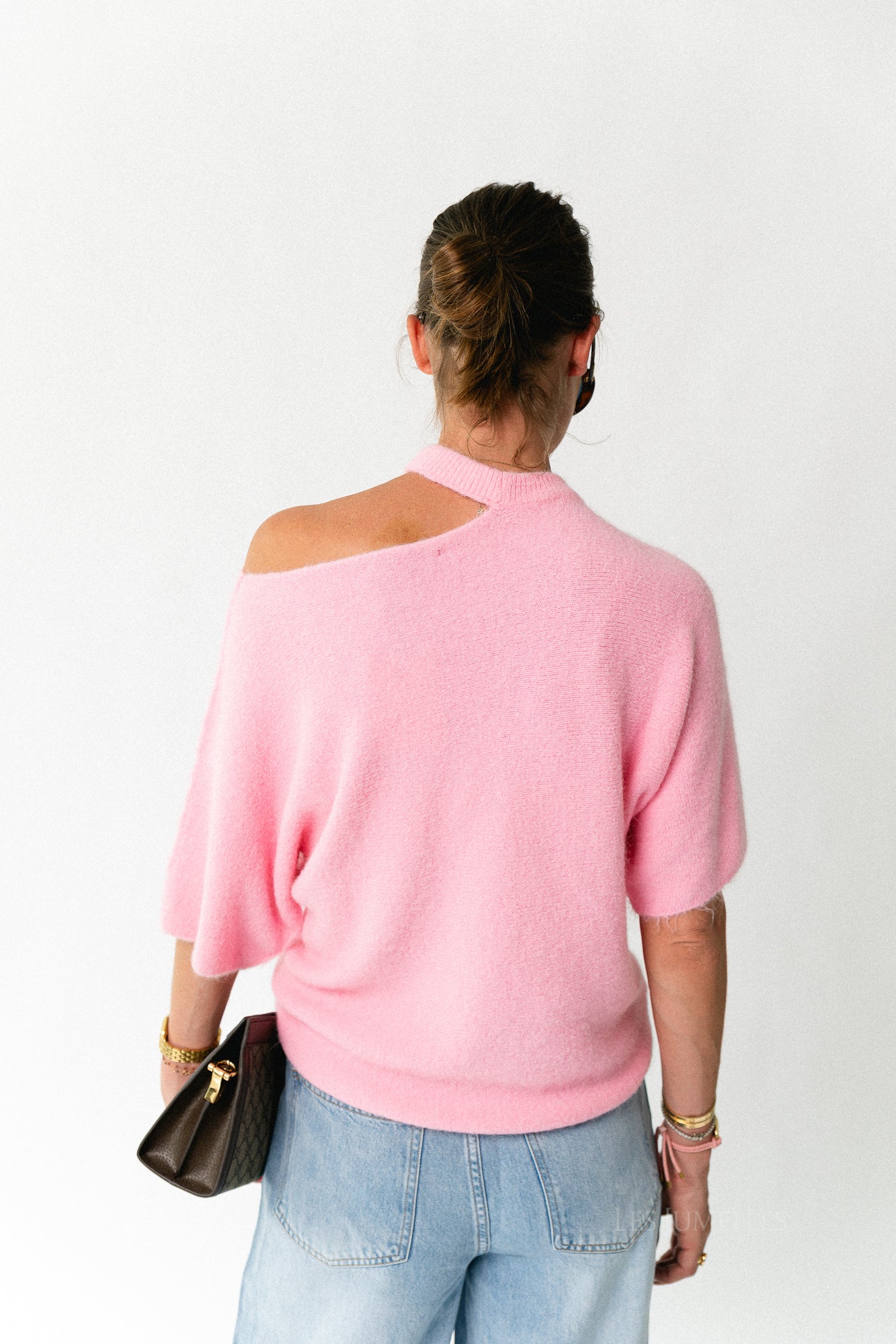 Beatrice open shoulder jumper marshmellow pink