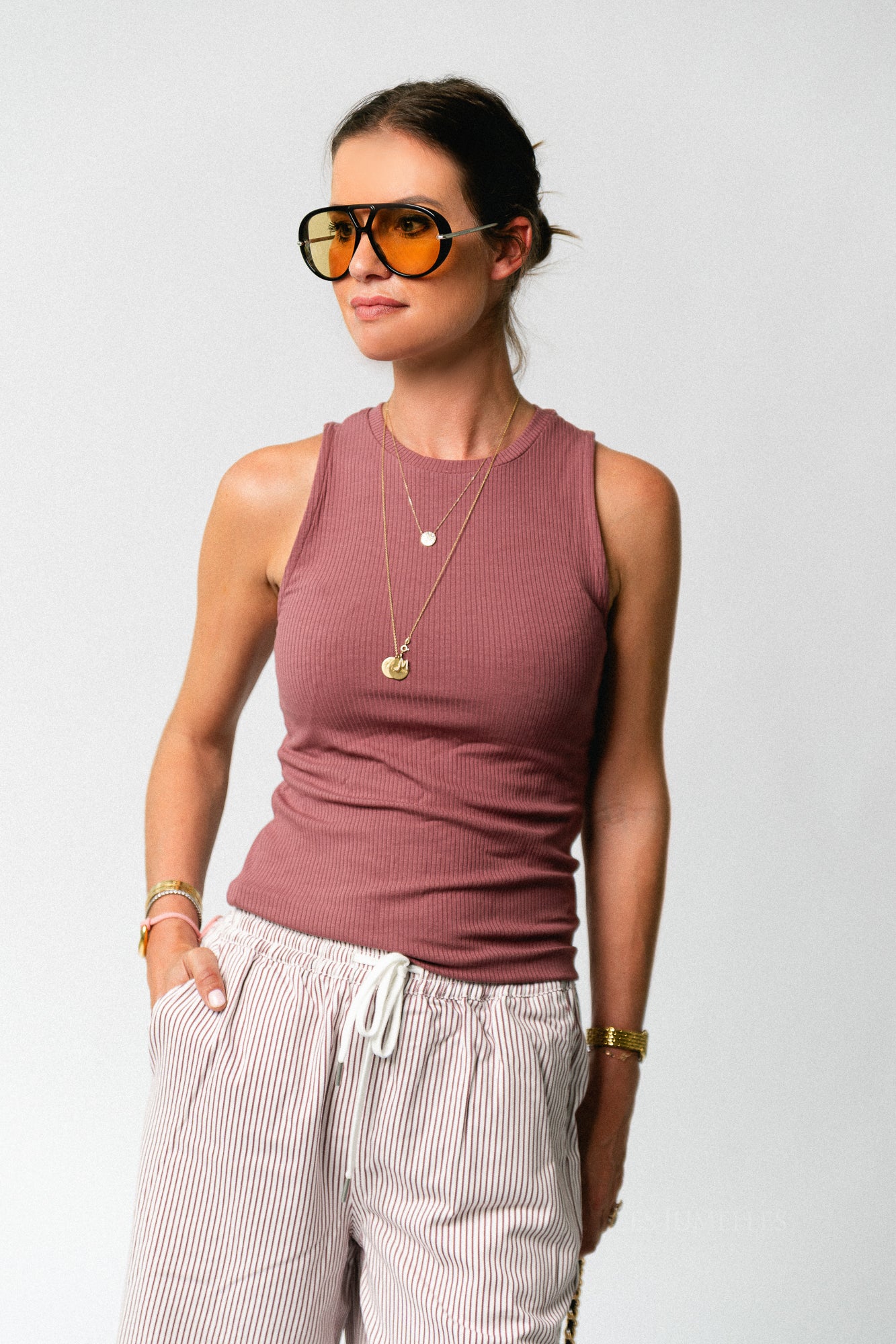 OBJJamie SL tank top rose brown