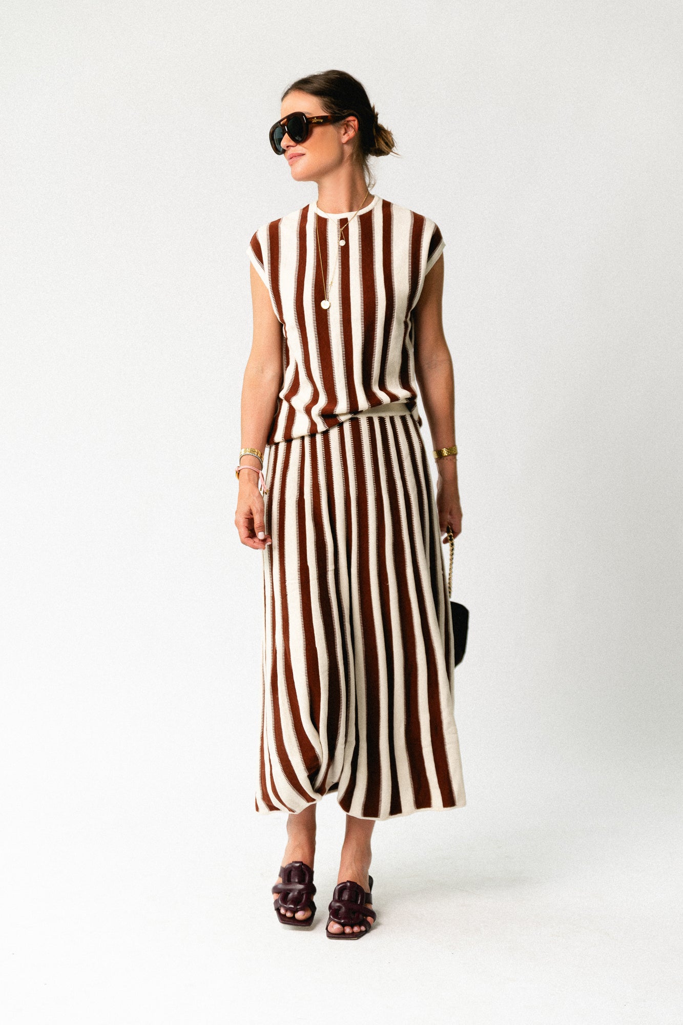 SLFLina HW knit long skirt birch/cherry mahogany