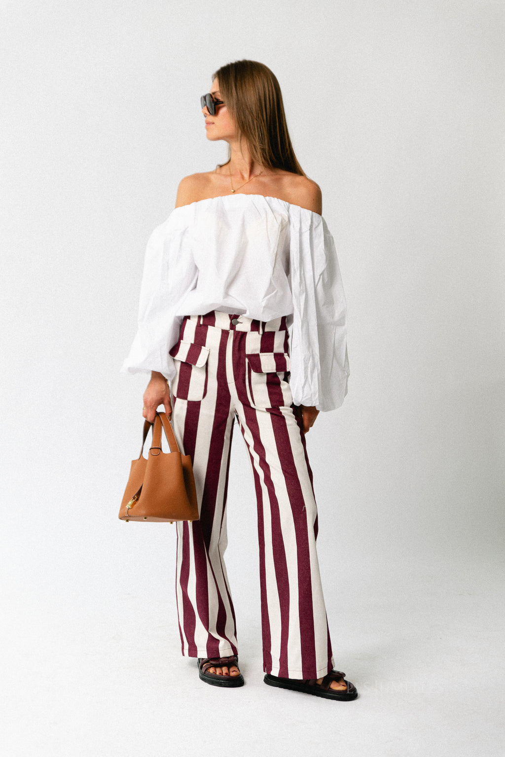 Fran Off-Shoulder-Bluse weiß