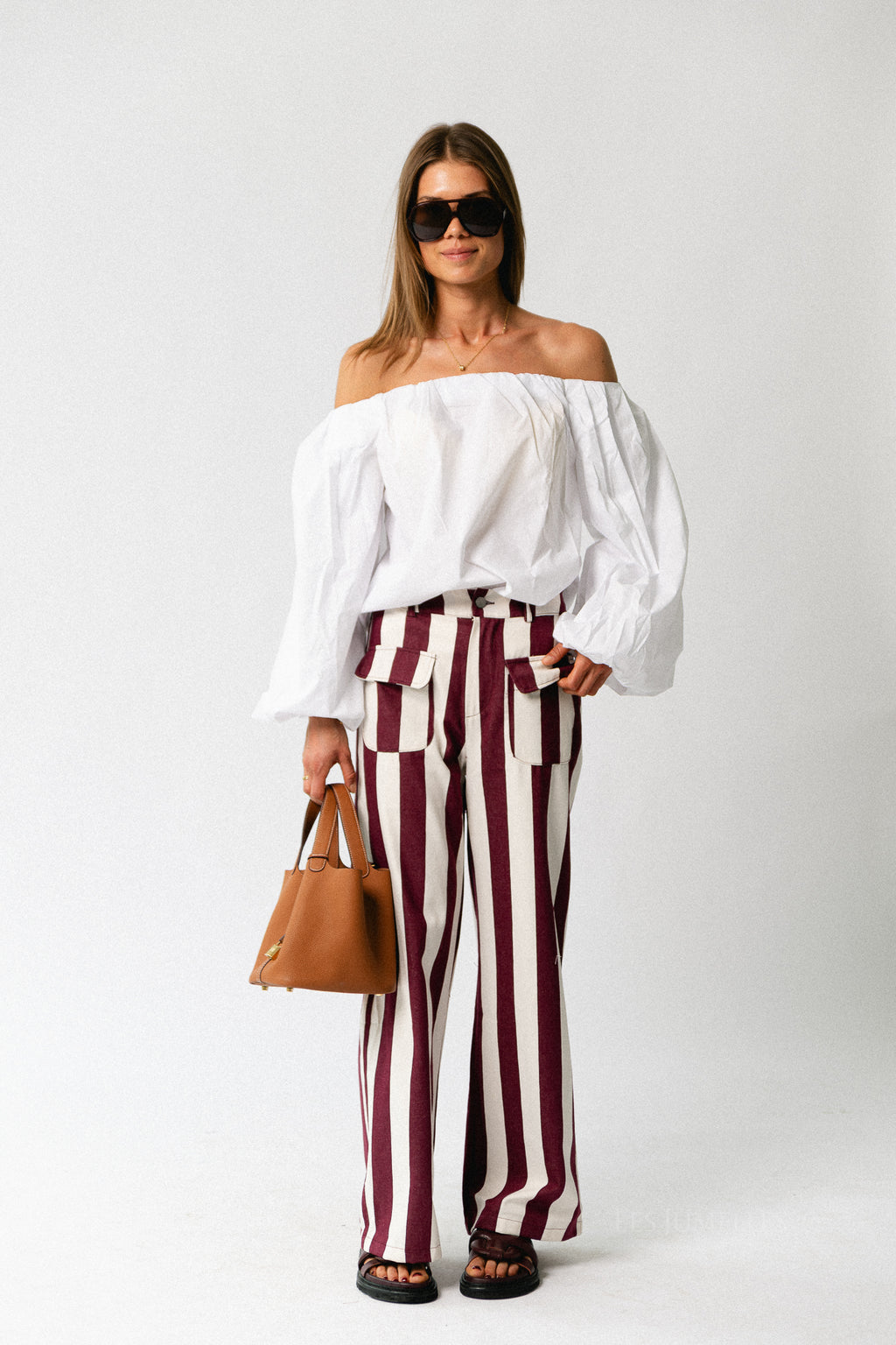 Fran Off-Shoulder-Bluse weiß