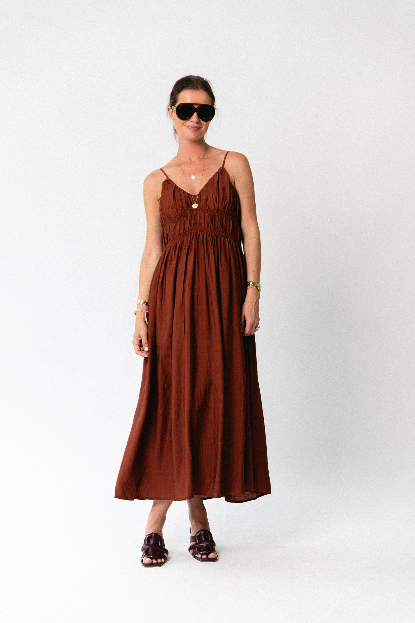 SLFJackie regular strap ankle dress cherry mahogany