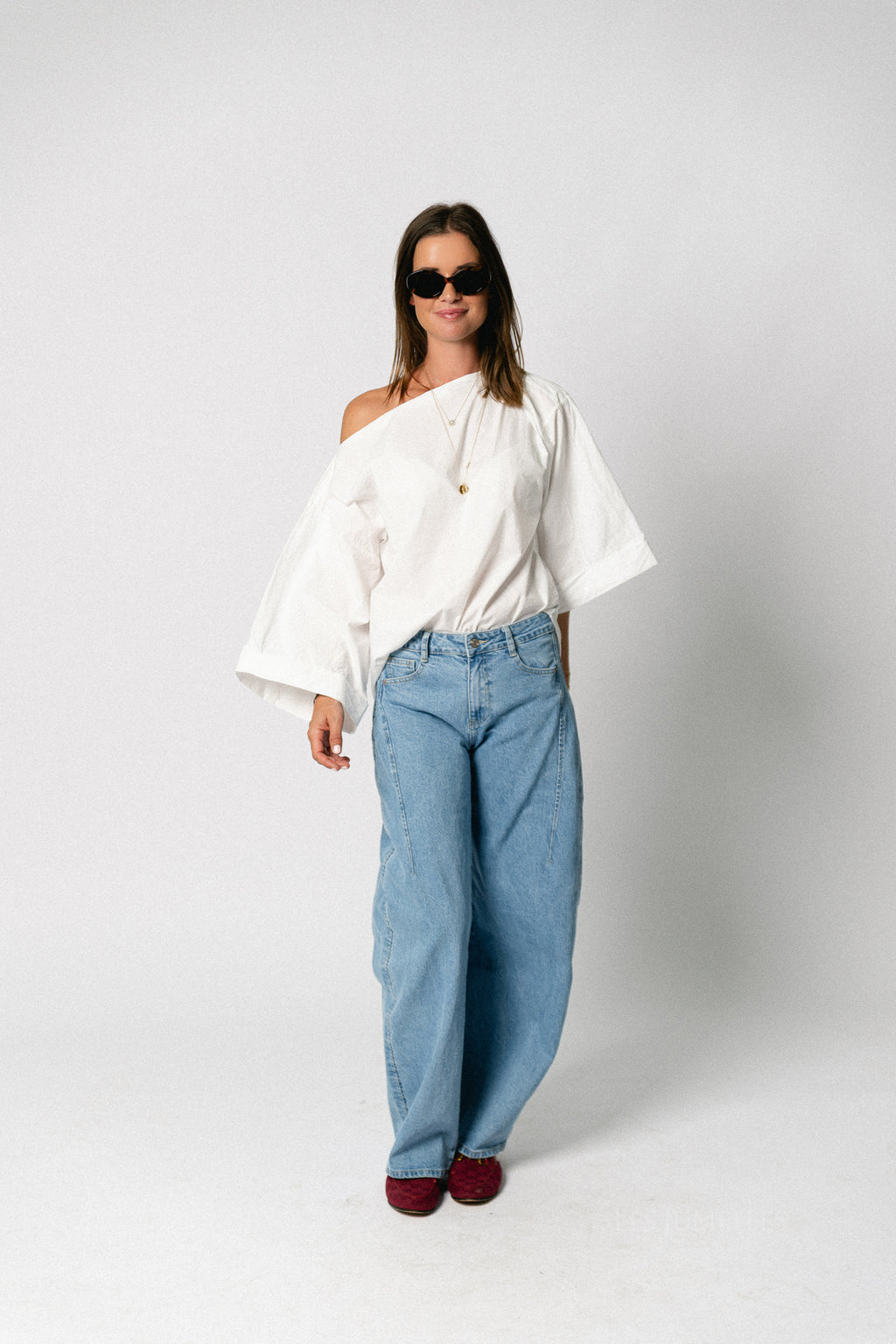 Myra off shoulder shirt white