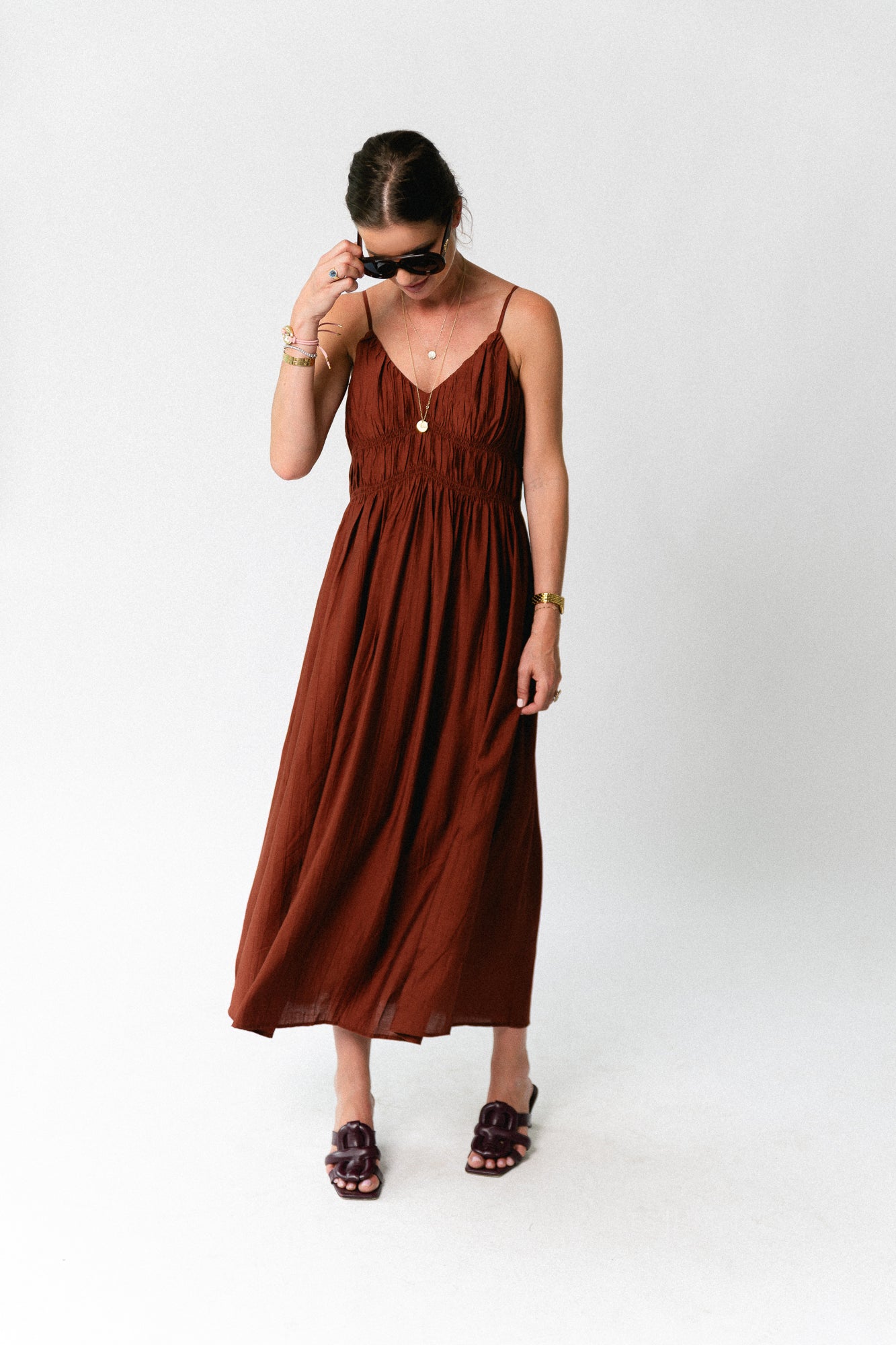 SLFJackie regular strap ankle dress cherry mahogany