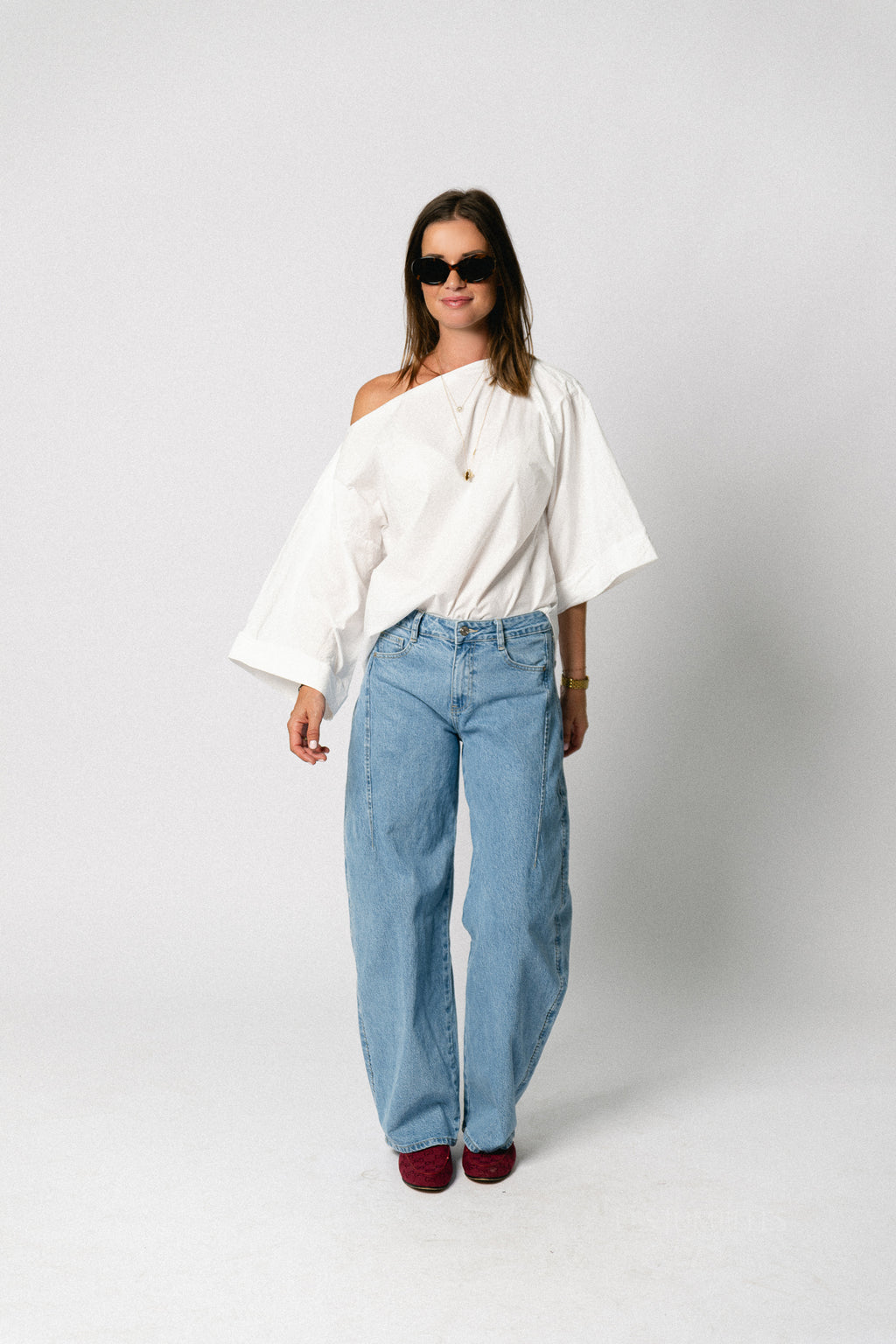 Myra off shoulder shirt white
