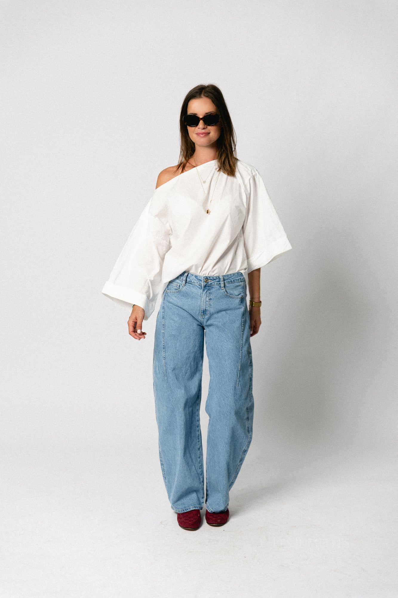 Myra off shoulder shirt white