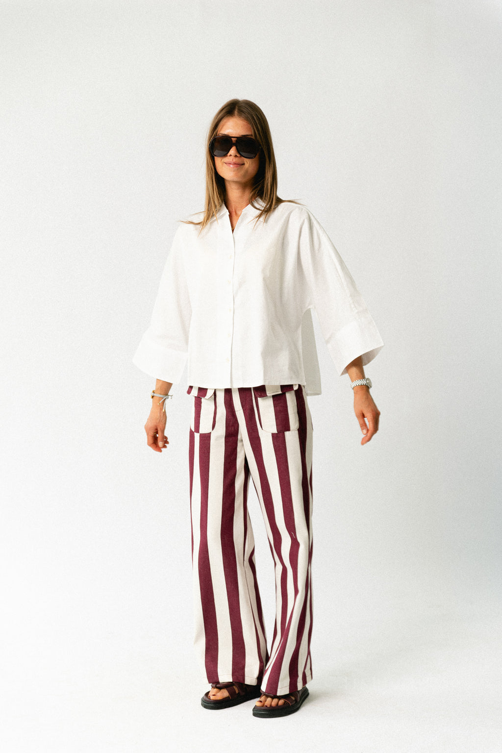 SLWEmilia oversize 3/4 shirt bright white
