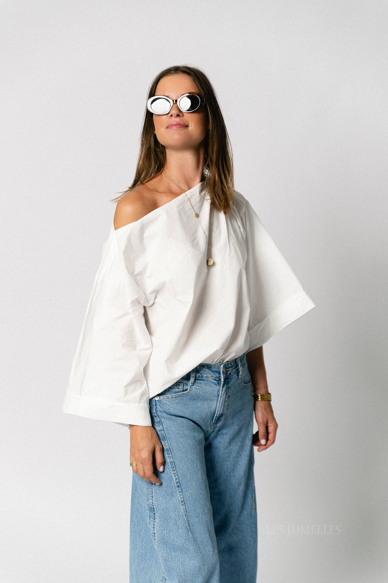 Myra off shoulder shirt white