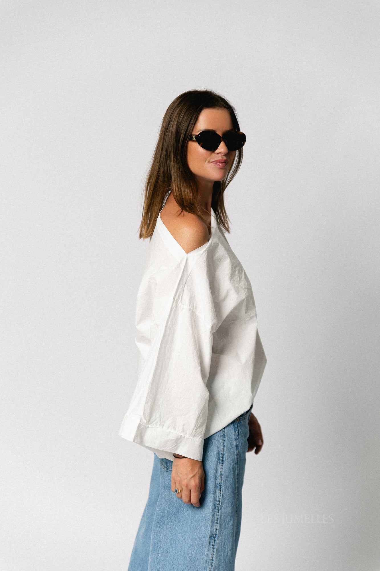 Myra off shoulder shirt white
