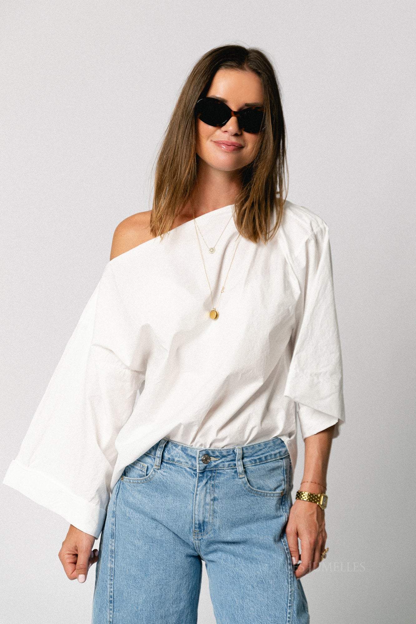 Myra off shoulder shirt white