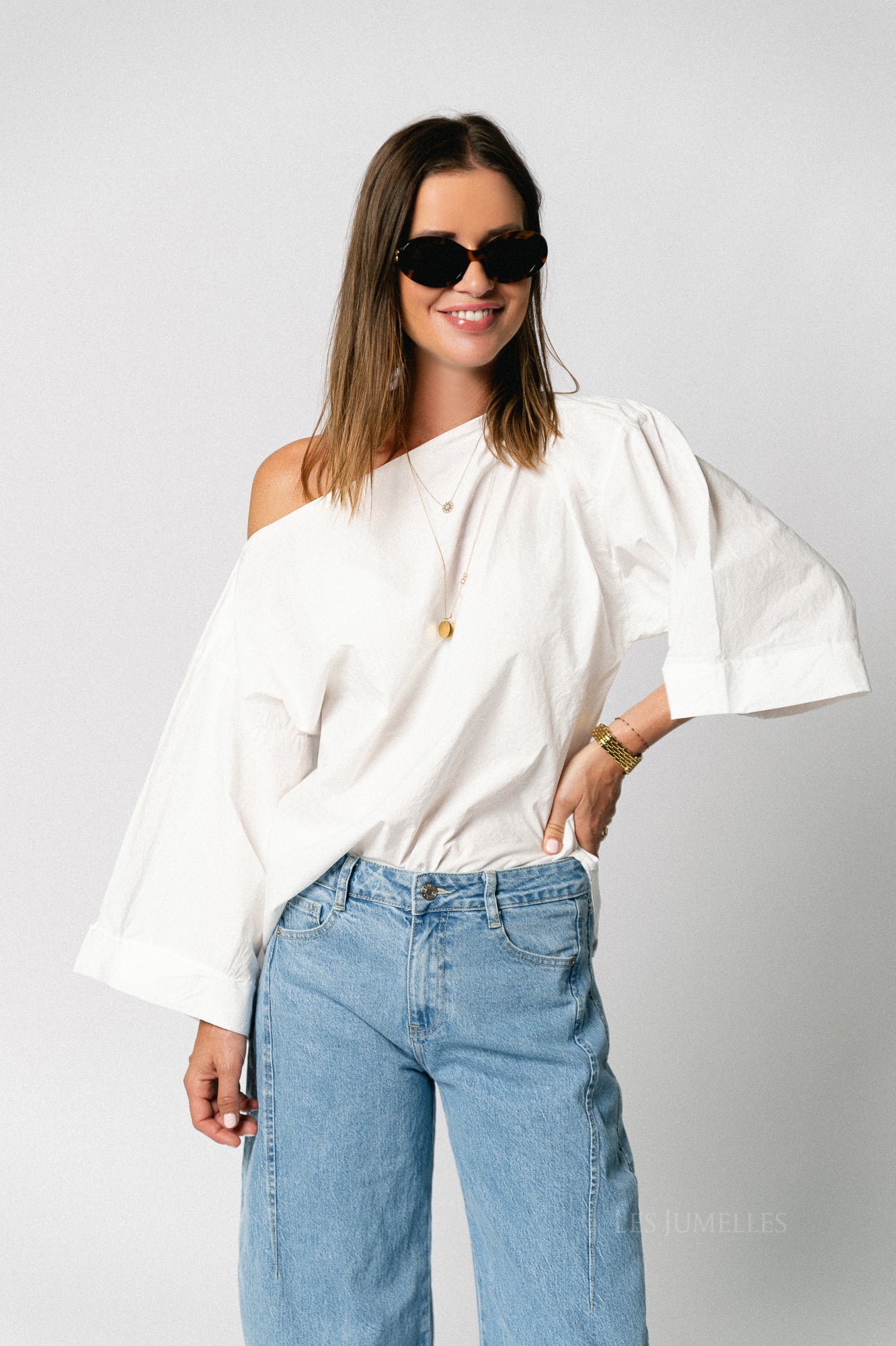 Myra off shoulder shirt white