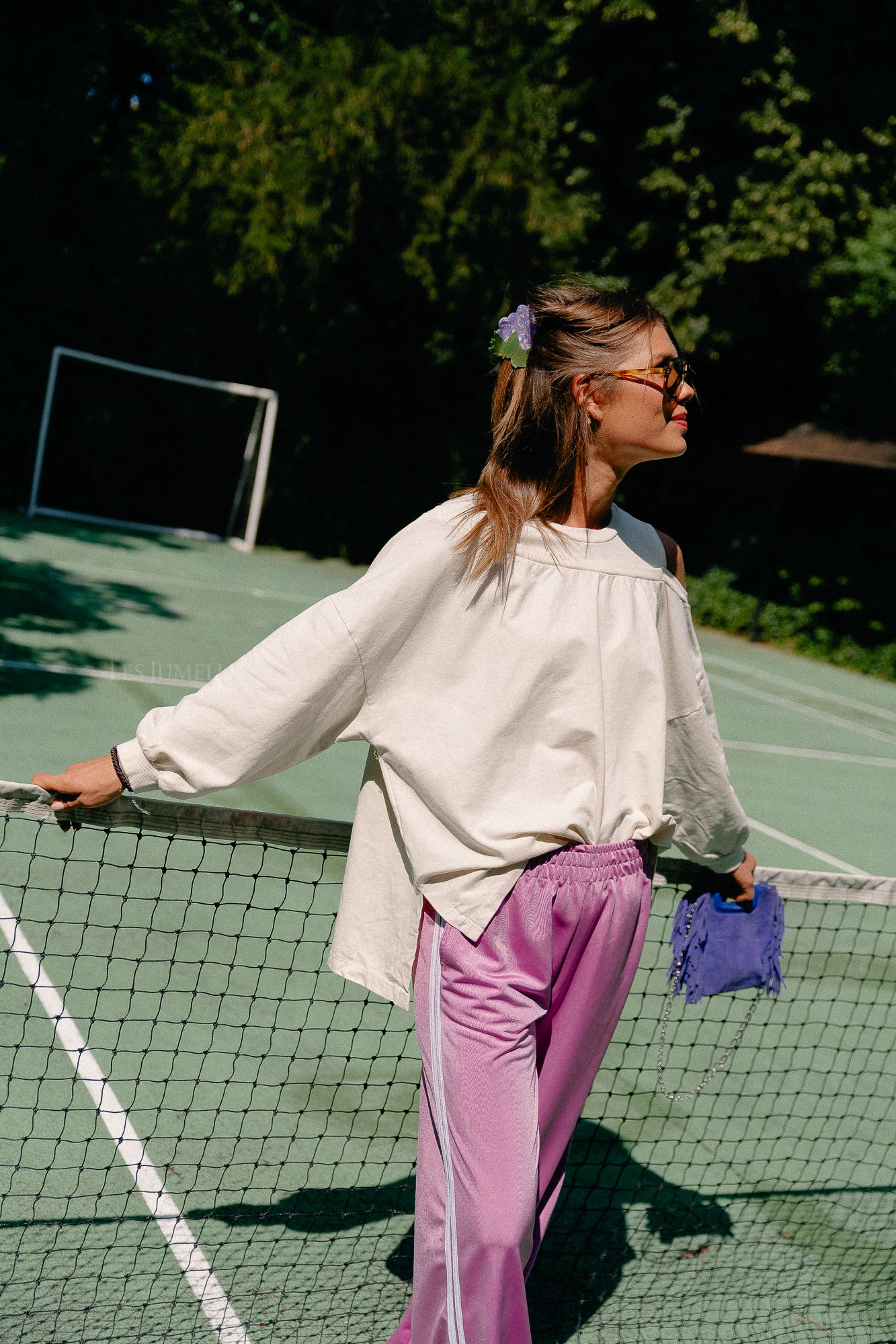 Luna off shoulder sweatshirt ecru