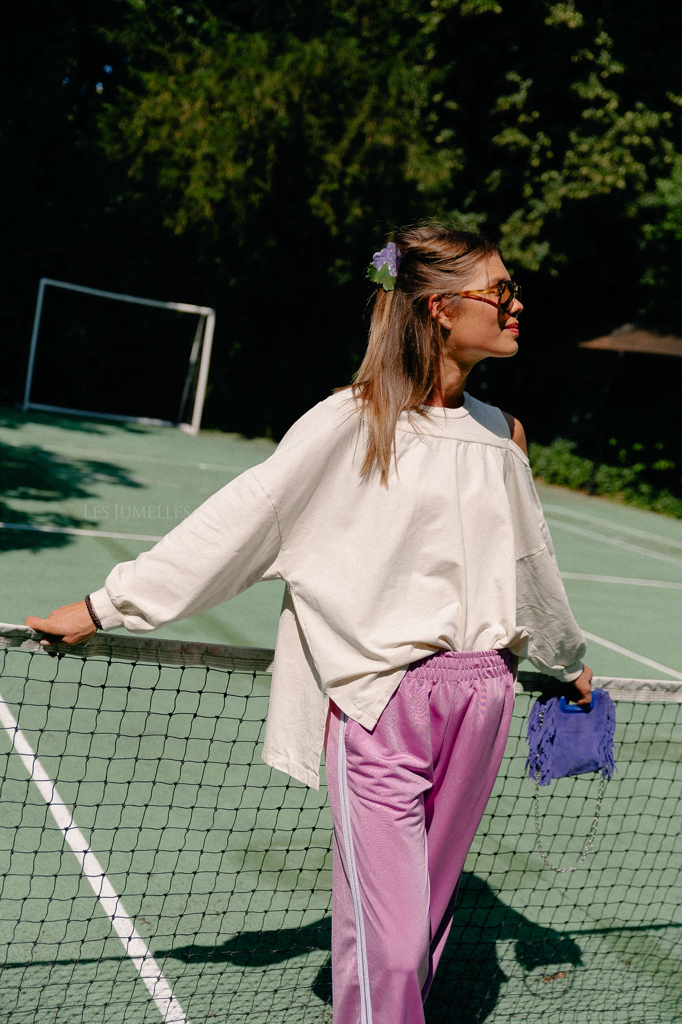 Luna off shoulder sweatshirt ecru
