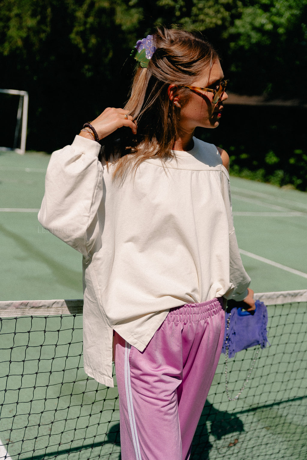 Luna off shoulder sweatshirt ecru