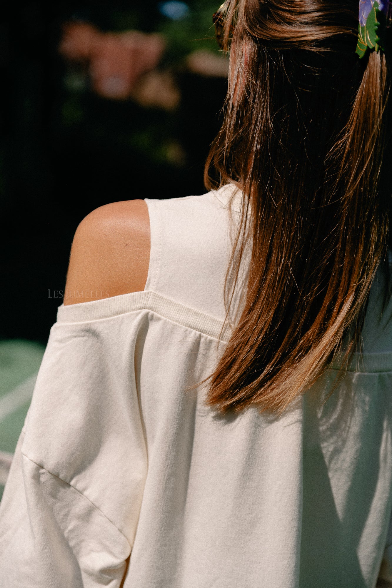 Luna off shoulder sweatshirt ecru