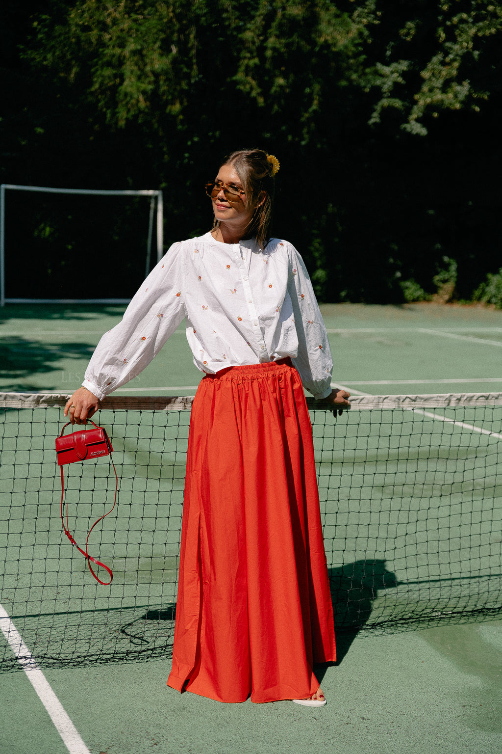 Fran long skirt coral