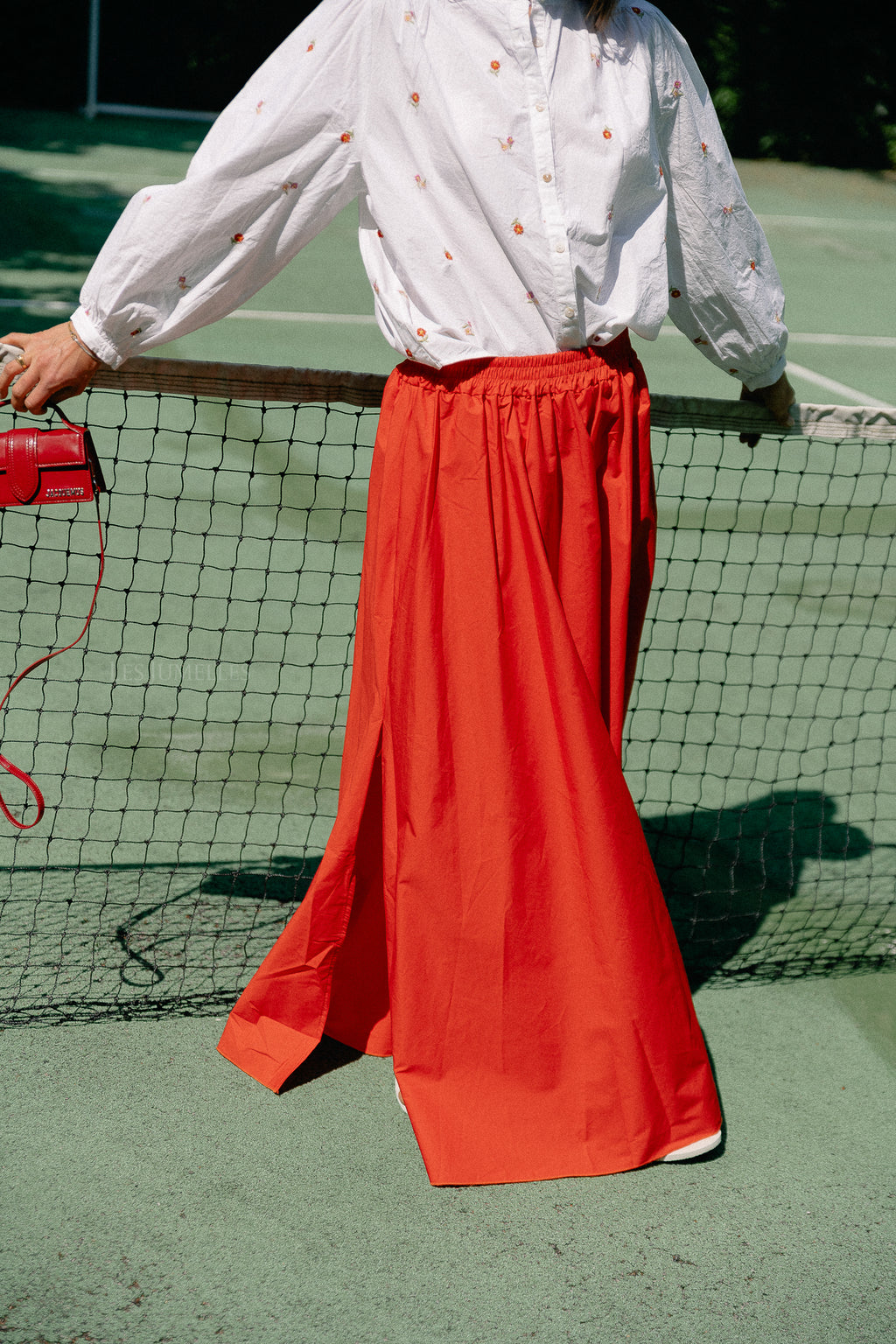 Fran long skirt coral