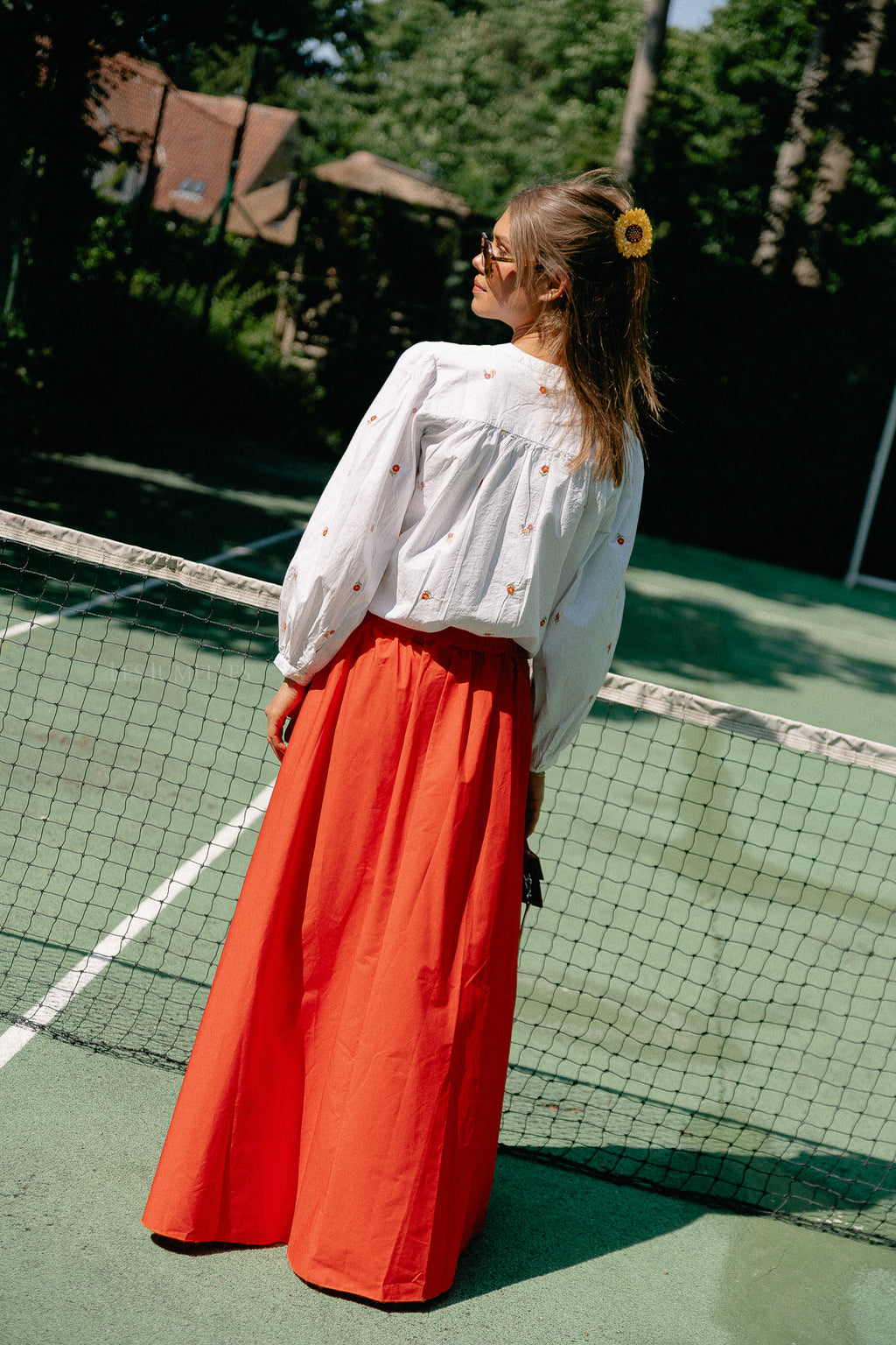 Fran long skirt coral
