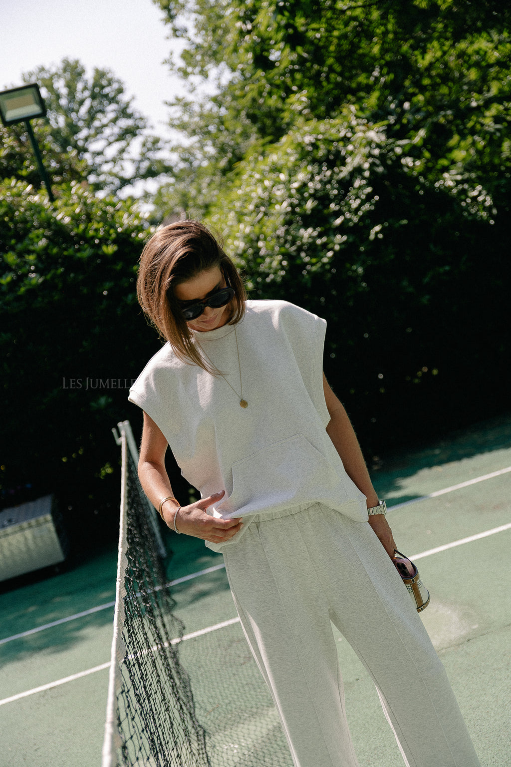 Eline sleeveless sweater light grey melange