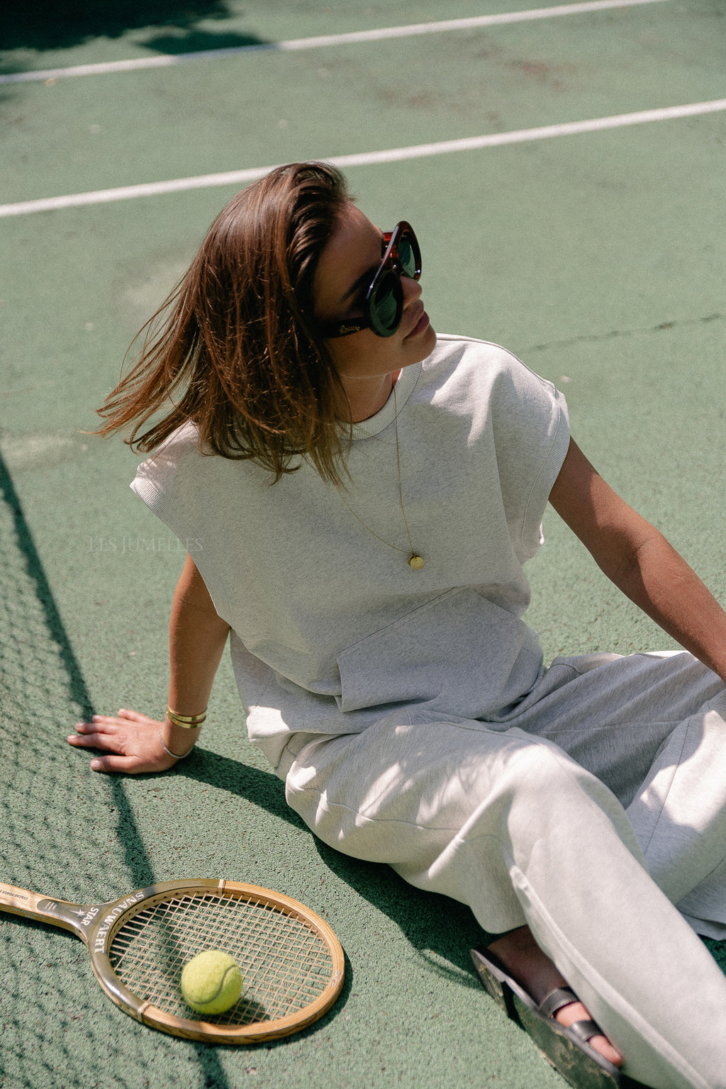 Eline sleeveless sweater light grey melange