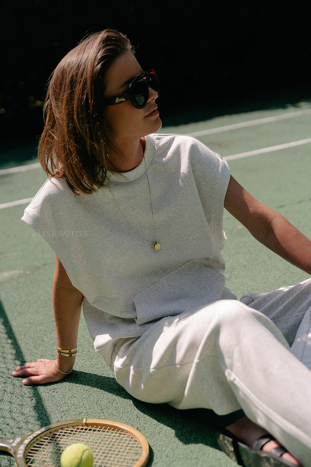 Eline sleeveless sweater light grey melange