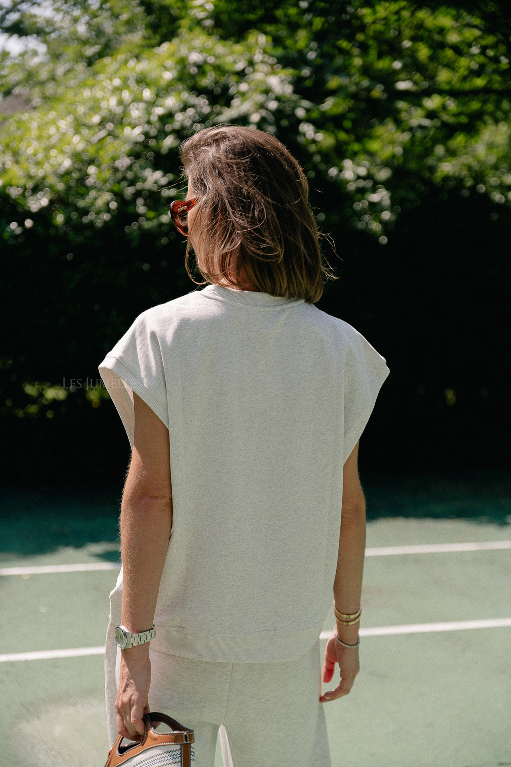 Eline sleeveless sweater light grey melange