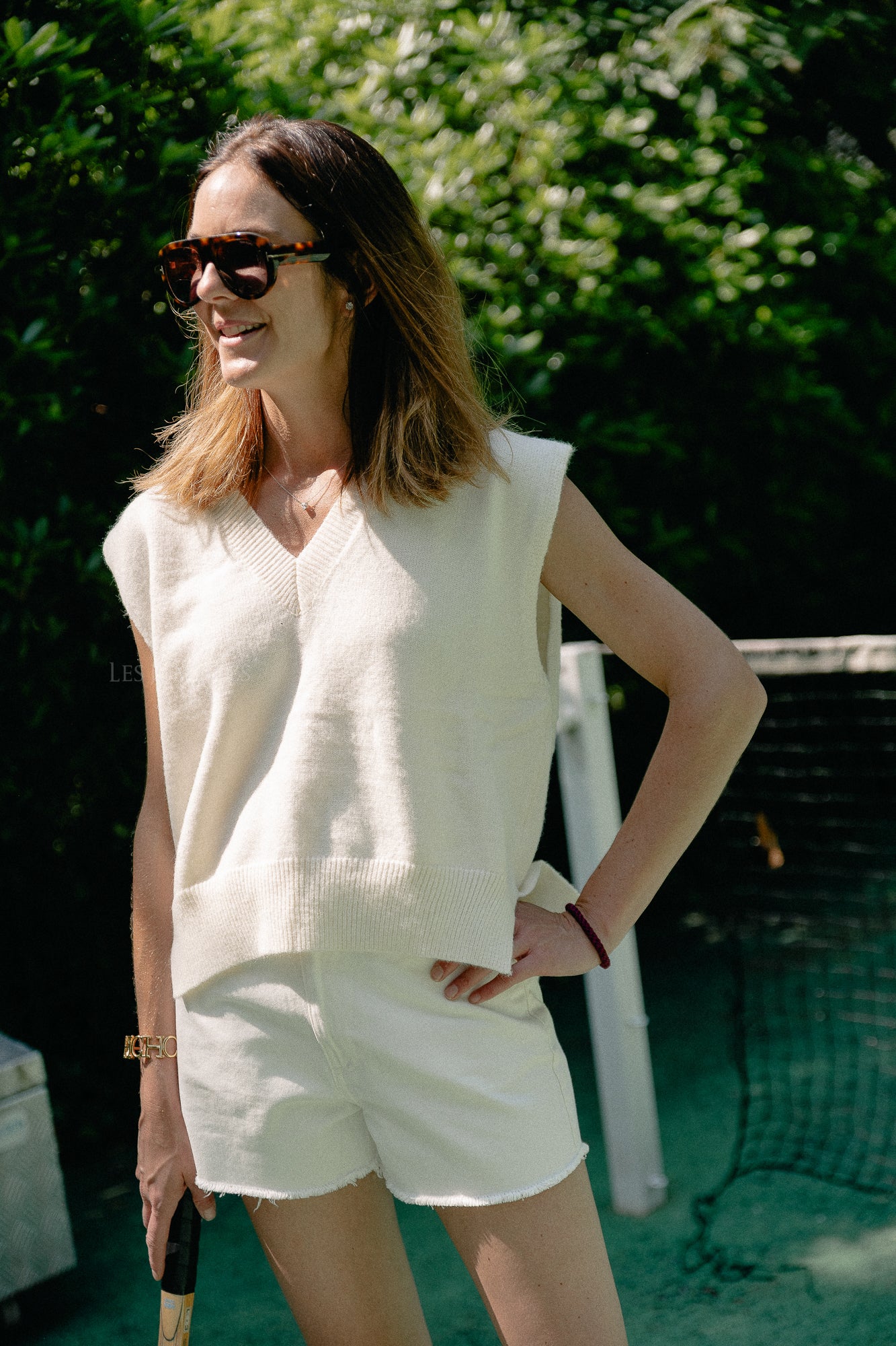 Anaïs sleeveless sweater vest ecru