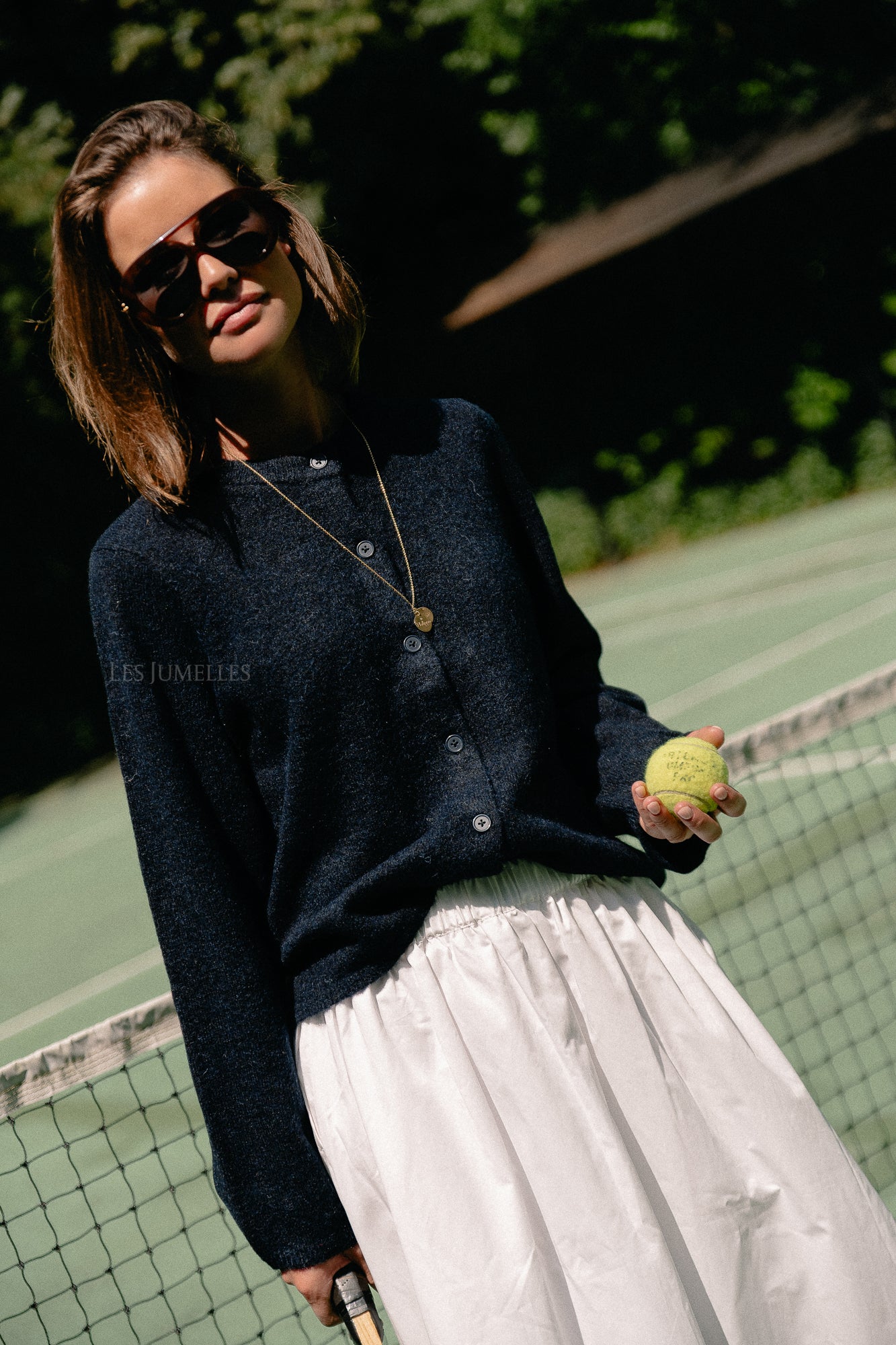 SLFLulu LS knit cardigan dark sapphire/melange