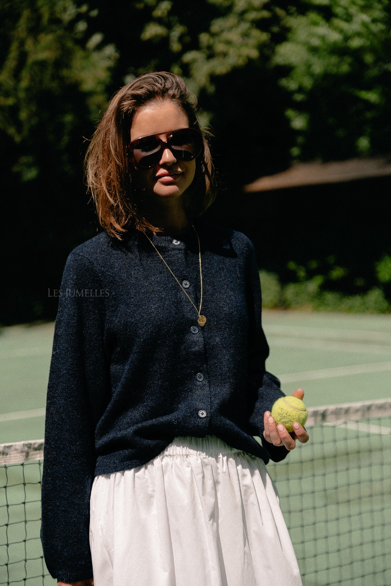 SLFLulu LS knit cardigan dark sapphire/melange