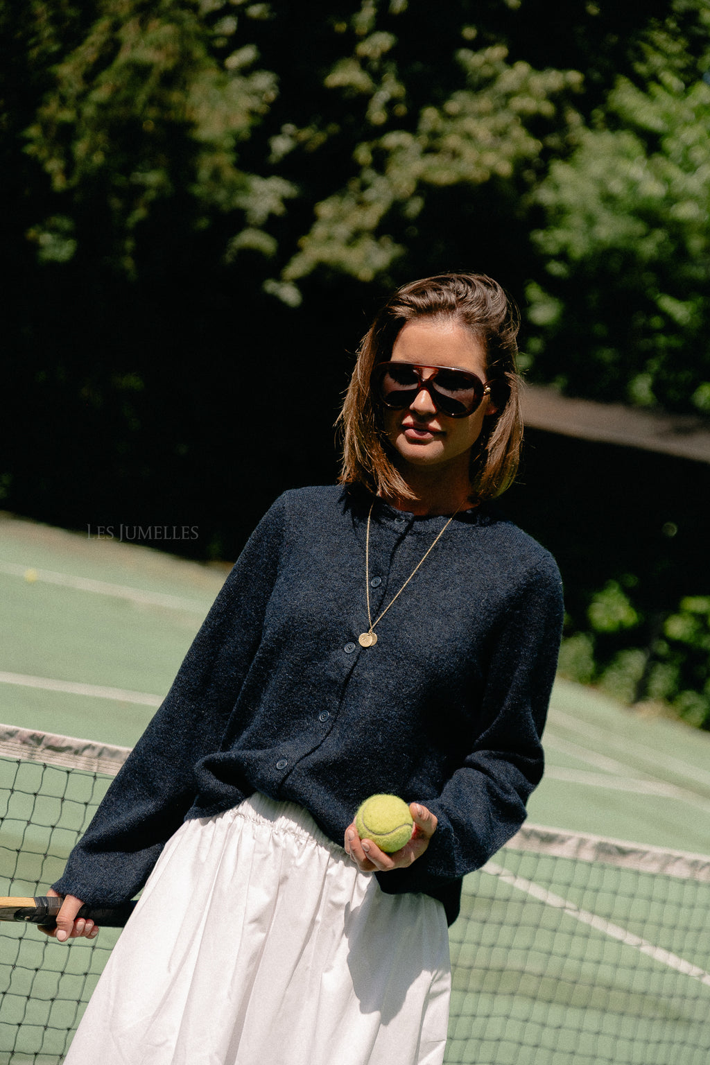 SLFLulu LS knit cardigan dark sapphire/melange