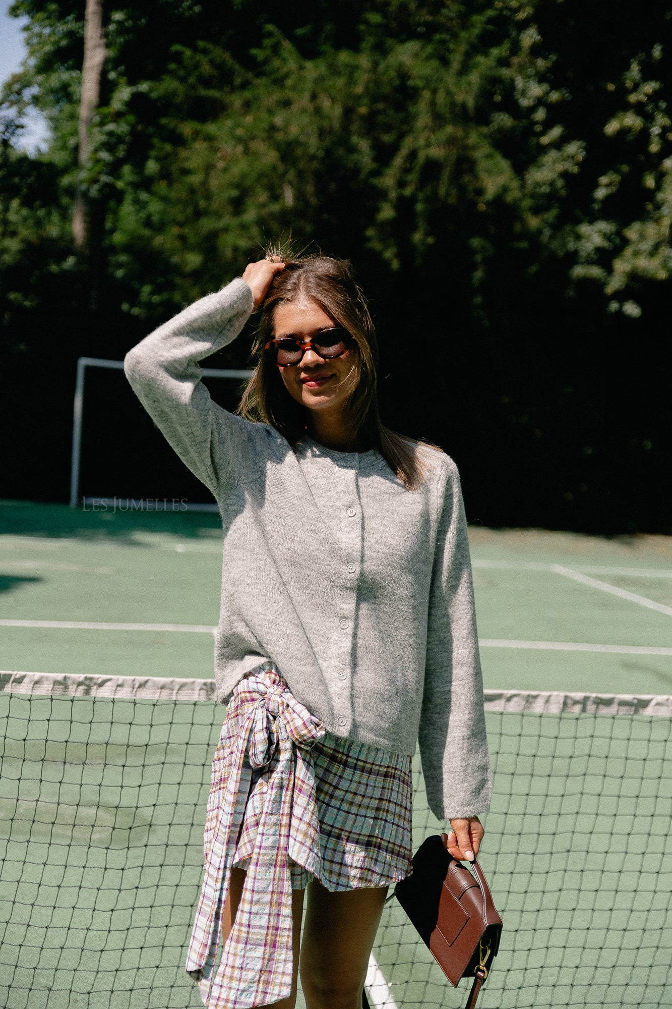 SLFLulu LS knit cardigan light grey/melange