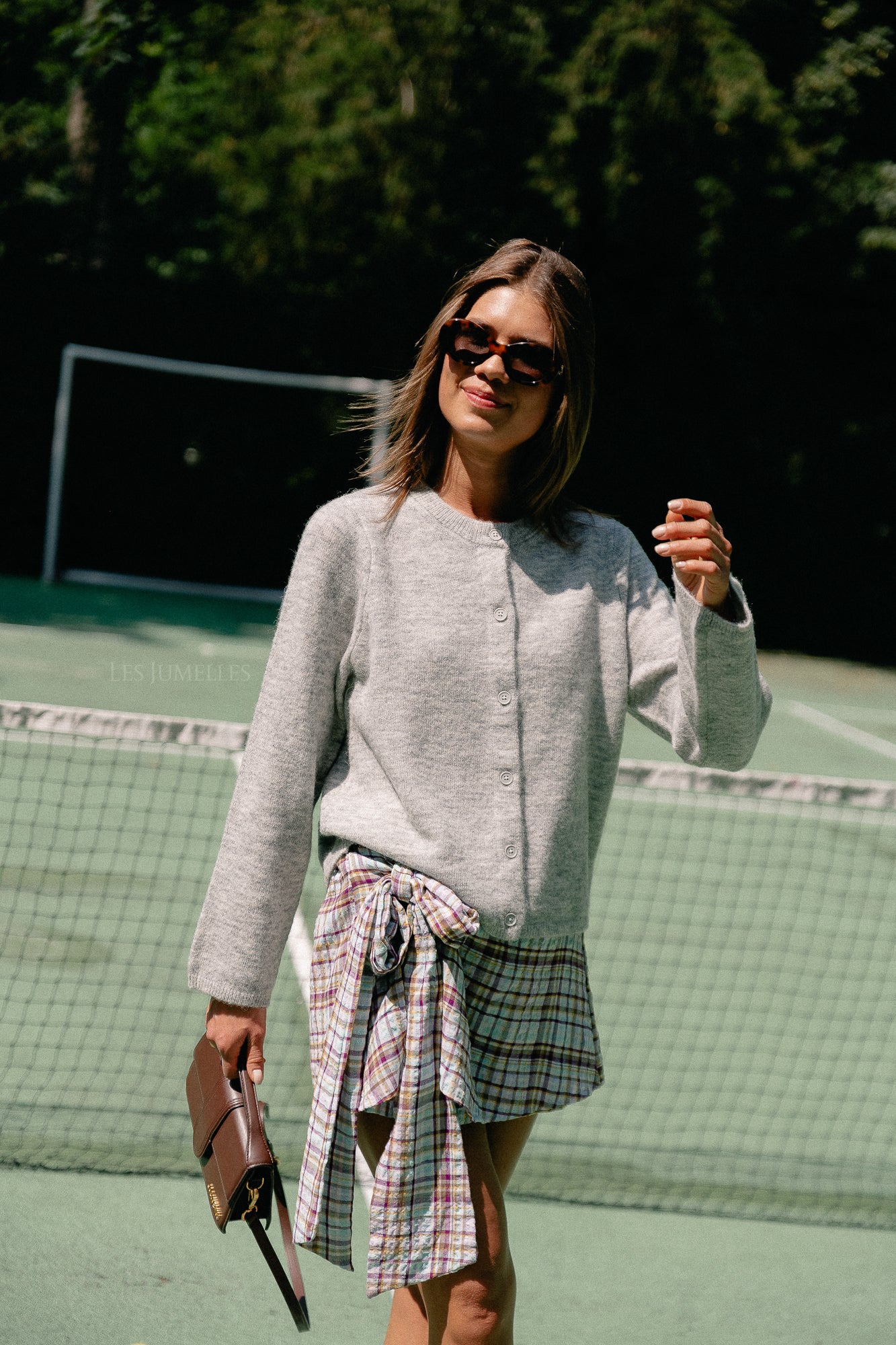 SLFLulu LS knit cardigan light grey/melange