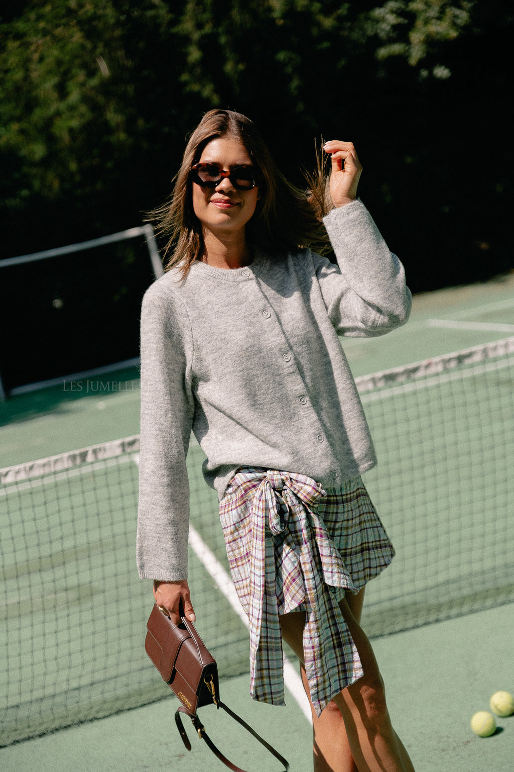 SLFLulu LS knit cardigan light grey/melange