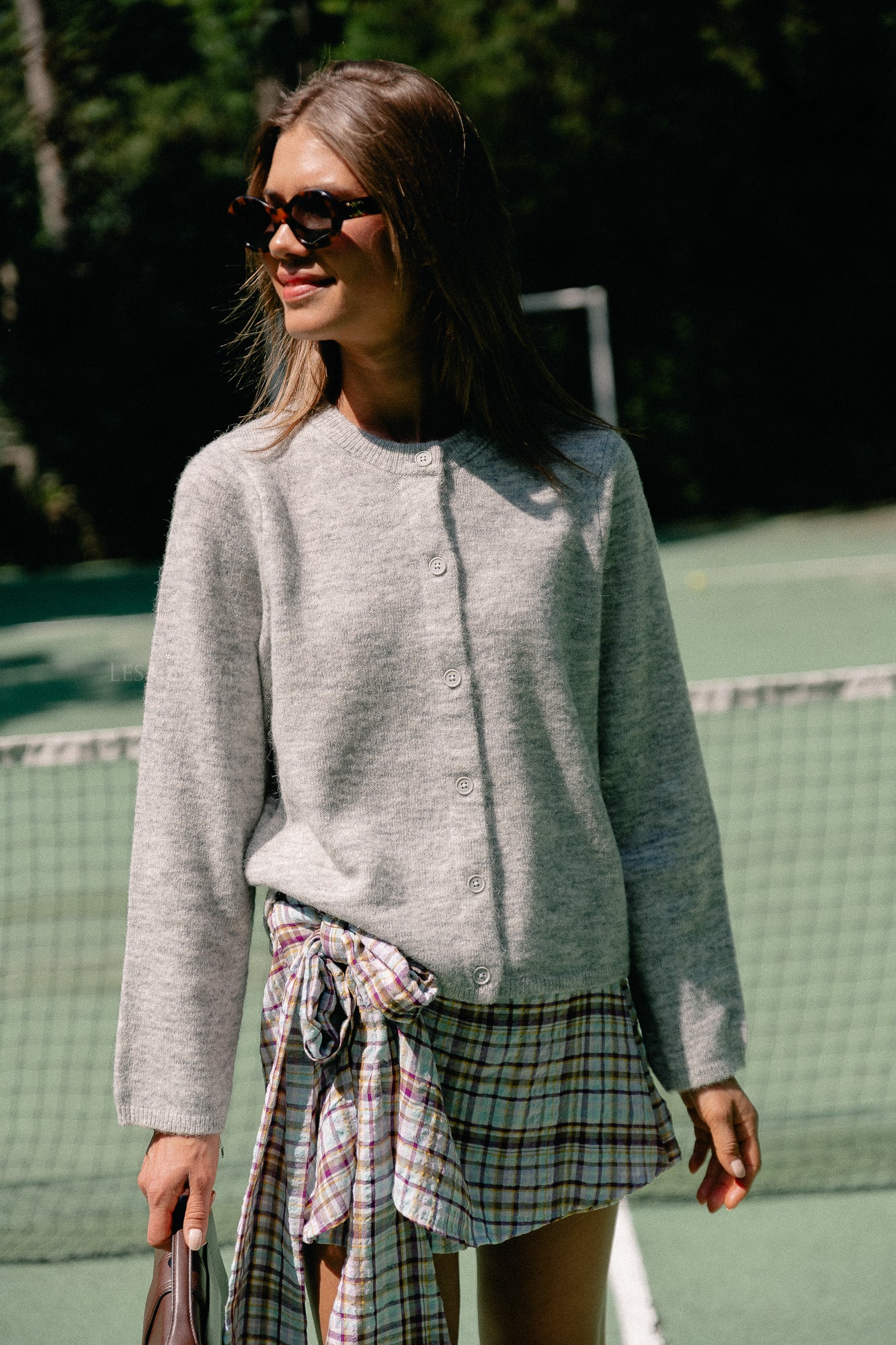 SLFLulu LS knit cardigan light grey/melange