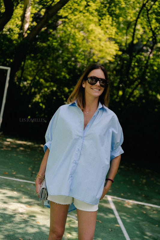 Les Jumelles Cara SS blouse light blue