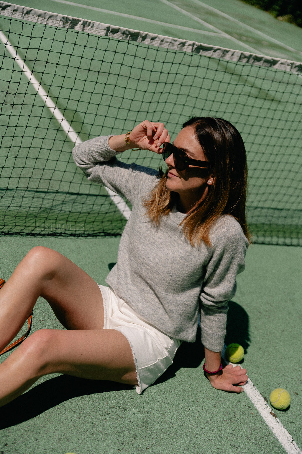 SLFLulu LS knit O-neck light grey melange