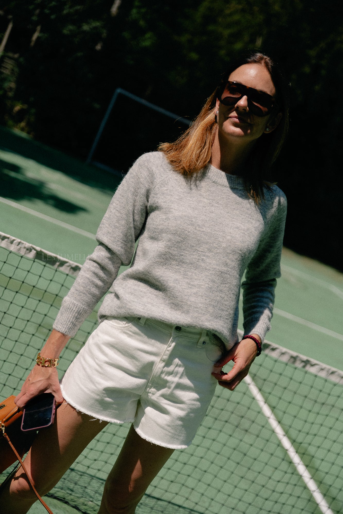 SLFLulu LS knit O-neck light grey melange